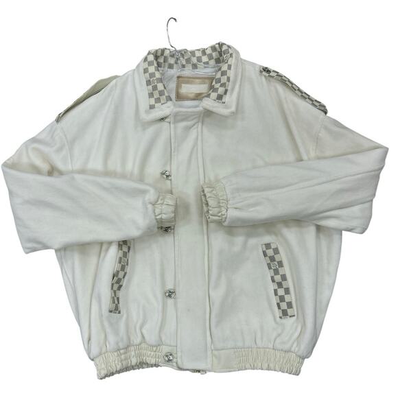 Dapper Dan VTG Authentic 90s Cream Velour Jacket SIZE XL - Picture 1 of 7